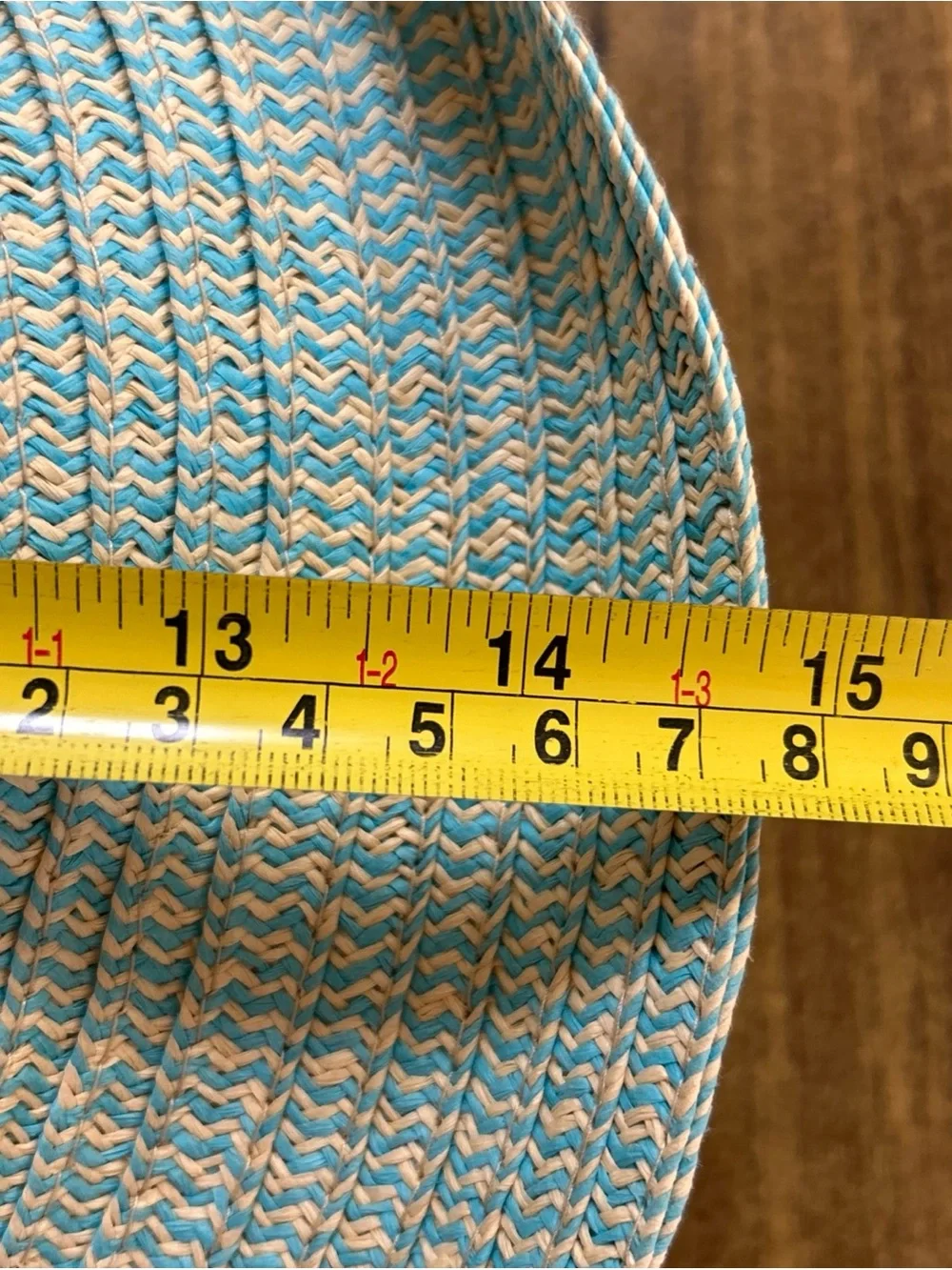 Cappelli Straworld Striped Wide Brim Sun Hat Turquoise w/Beaded Band One Size